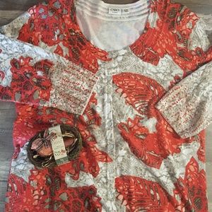 CATO PLUS RED AND RUSTY COLOR SPRING SWEATER